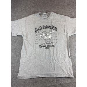 VINTAGE South Dakota ATV Trail Rated Shirt Mens XL Gray Graphic Retro Tee 80s